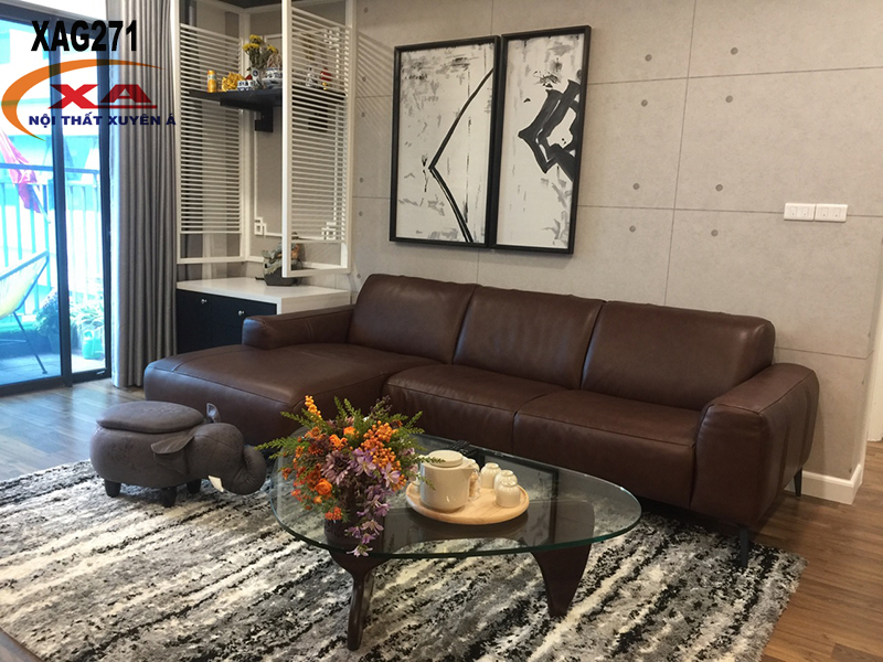 Bộ sofa da đẹp XAG271 tại Nội thất Xuyên Á