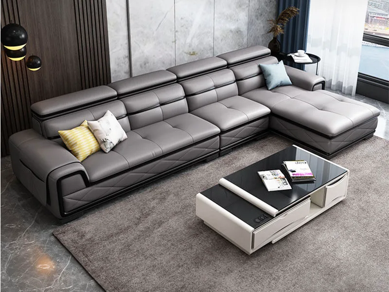 Ghế sofa XAG340 kết hợp bàn sofa mặt kính hiện đại Ghế sofa XAG340 kết hợp bàn sofa mặt kính hiện đại