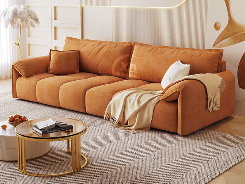 Sofa băng vải hiện đại XAB123 màu cam đất nổi bật