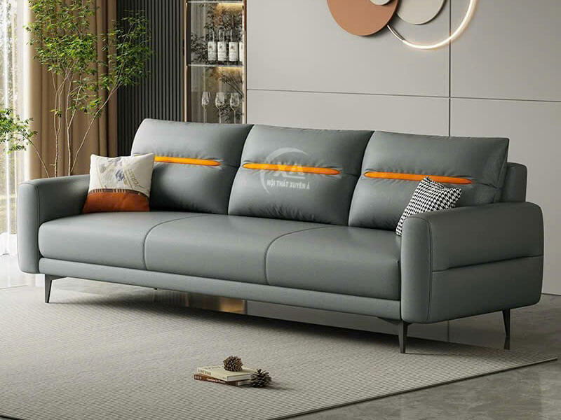 Ghế sofa băng giá rẻ bọc da màu xám đậm tại Nội Thất Xuyên Á Ghế sofa băng giá rẻ bọc da màu xám đậm tại Nội Thất Xuyên Á